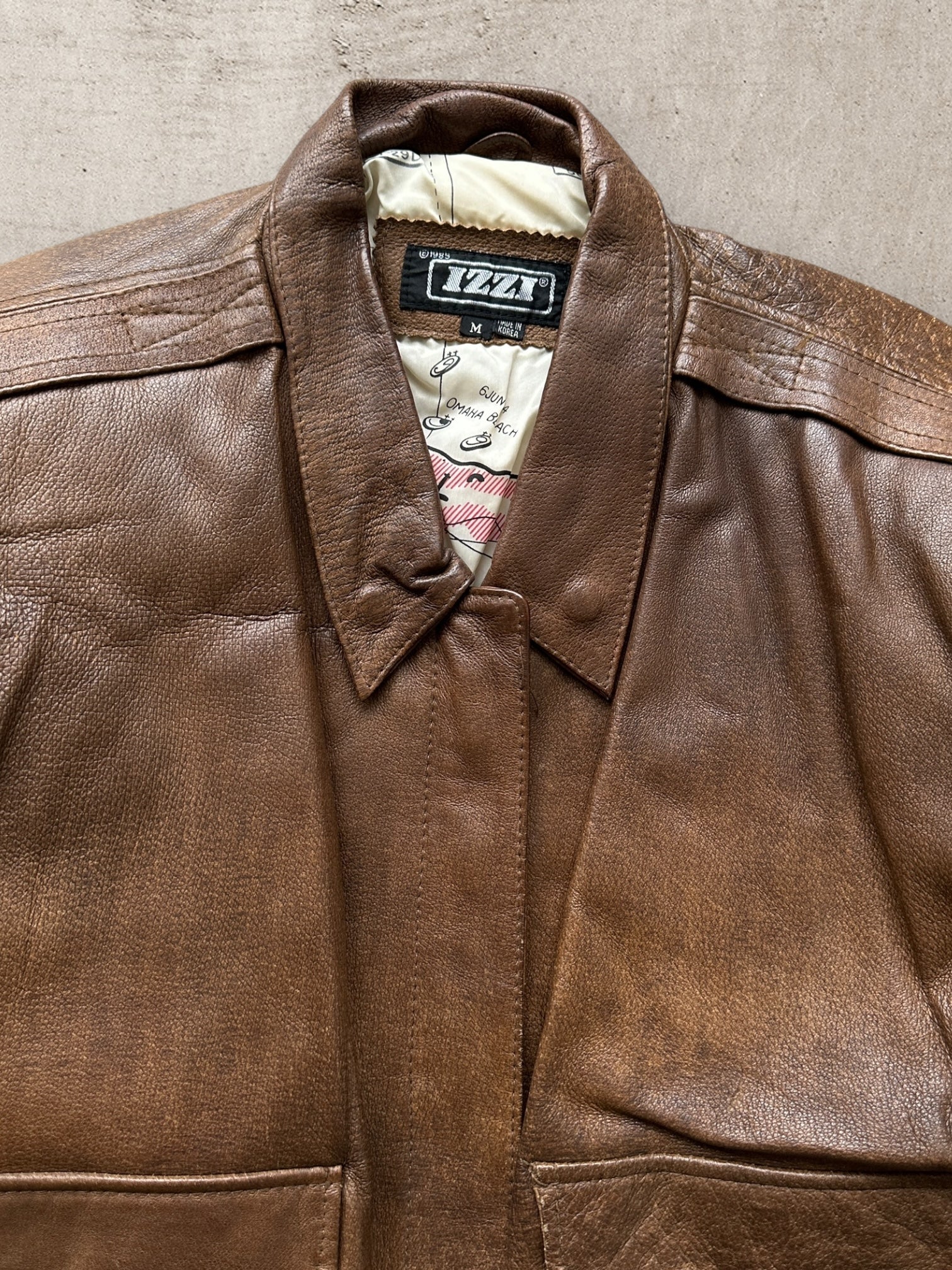 90s Izzi Bomber Leather Jacket - Medium