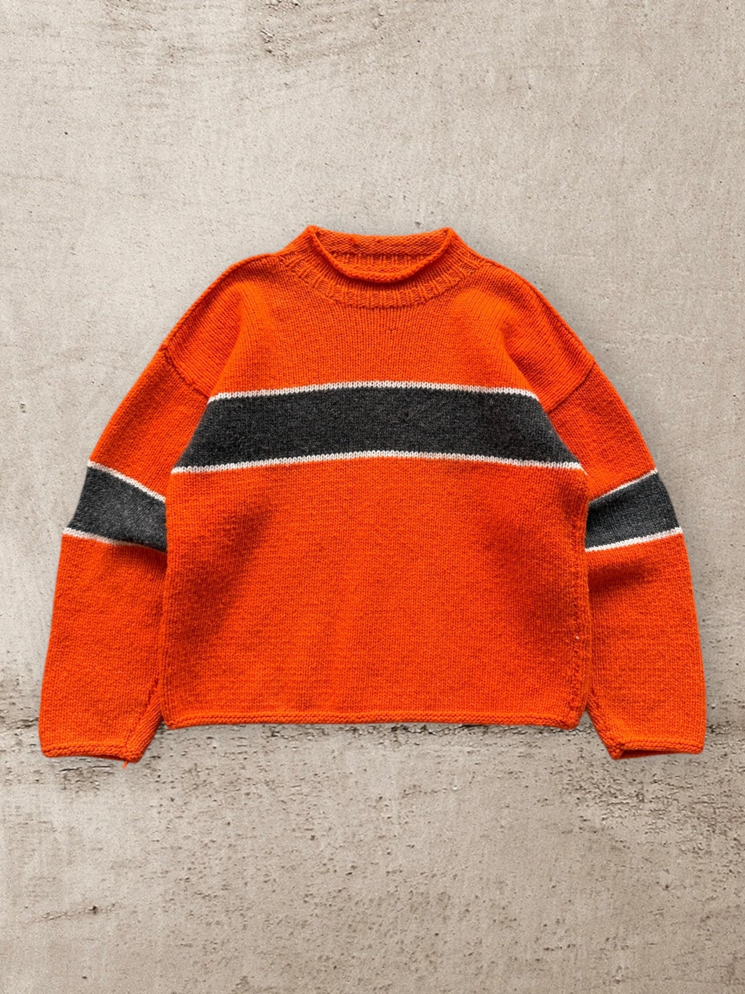 90s Wool Striped Knit Sweater - XL