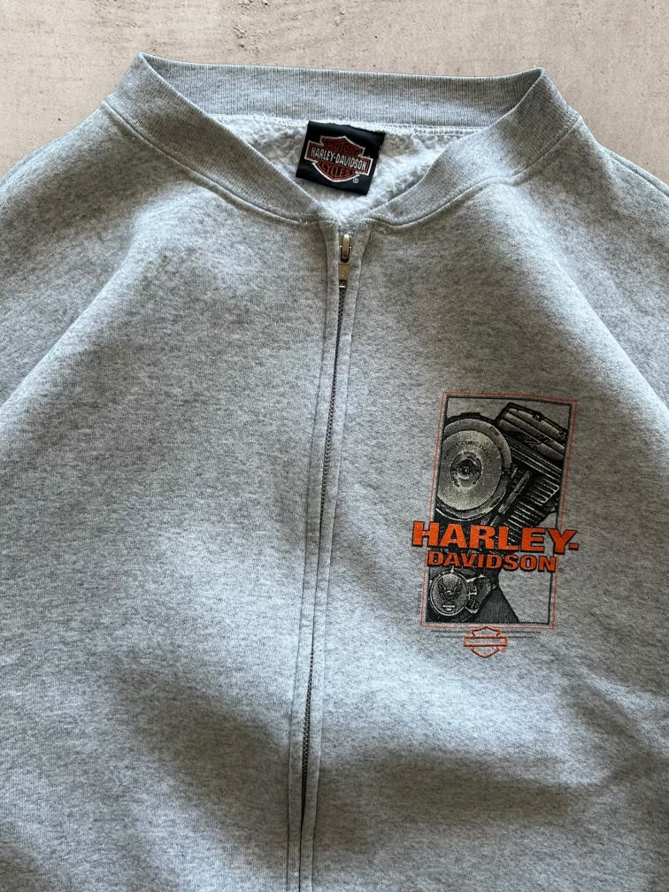 90s Harley Davidson Zip Up Crewneck - XL