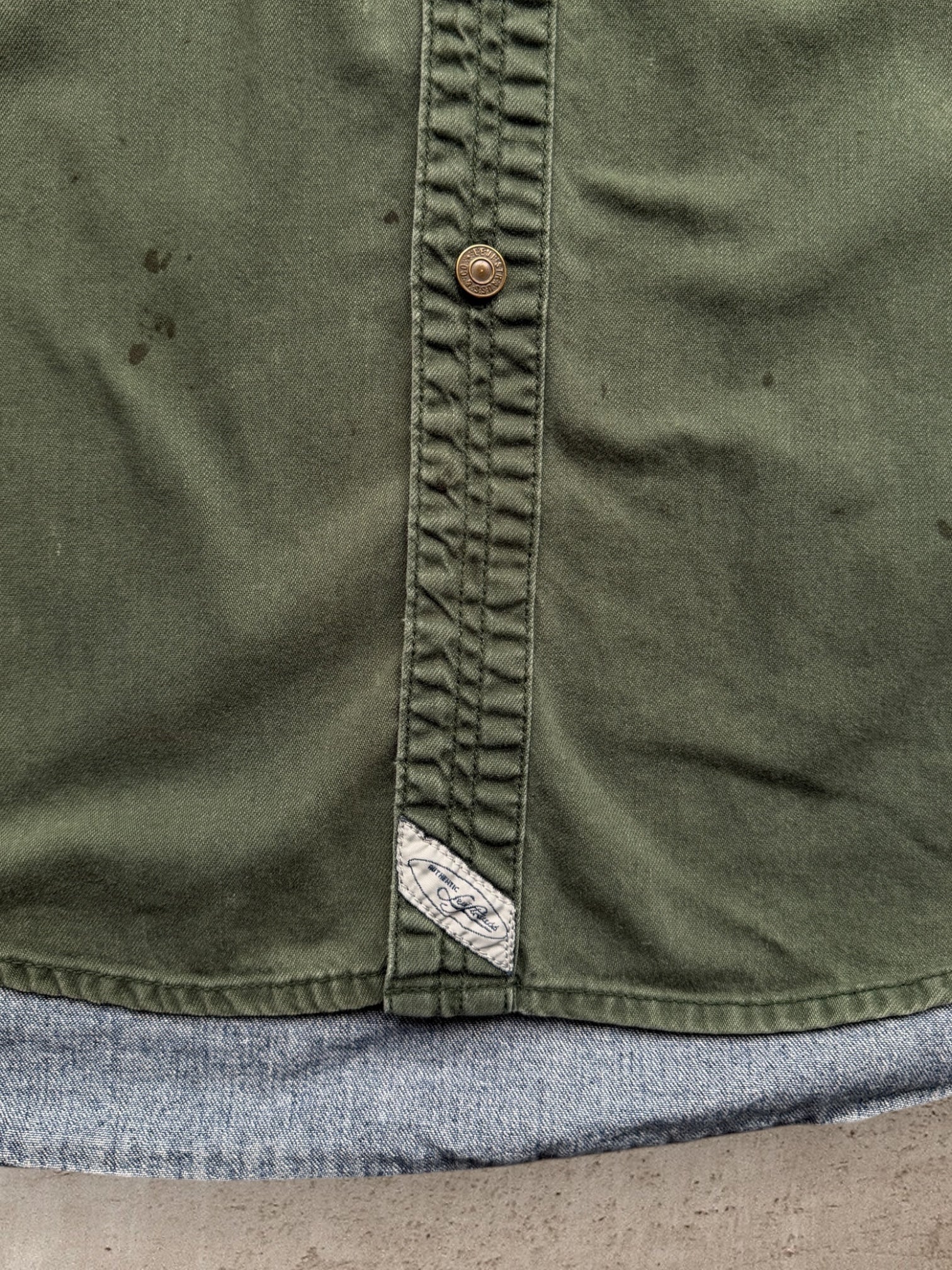 90s Levi’s Color Block Denim Button Up Shirt - XL