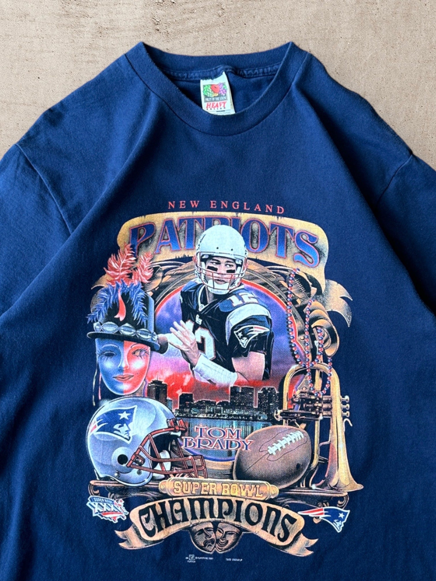00s New England Patriots Tom Brady Super Bowl Champions T-Shirt - Large