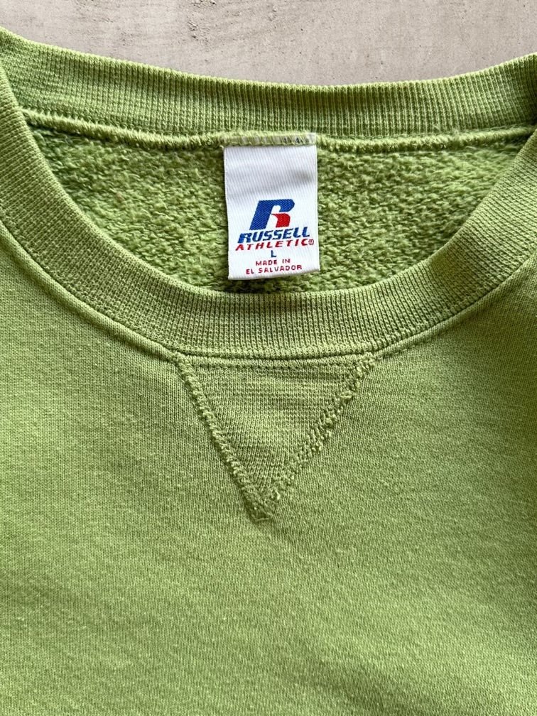 00s Russell Athletic Green Crewneck -Large