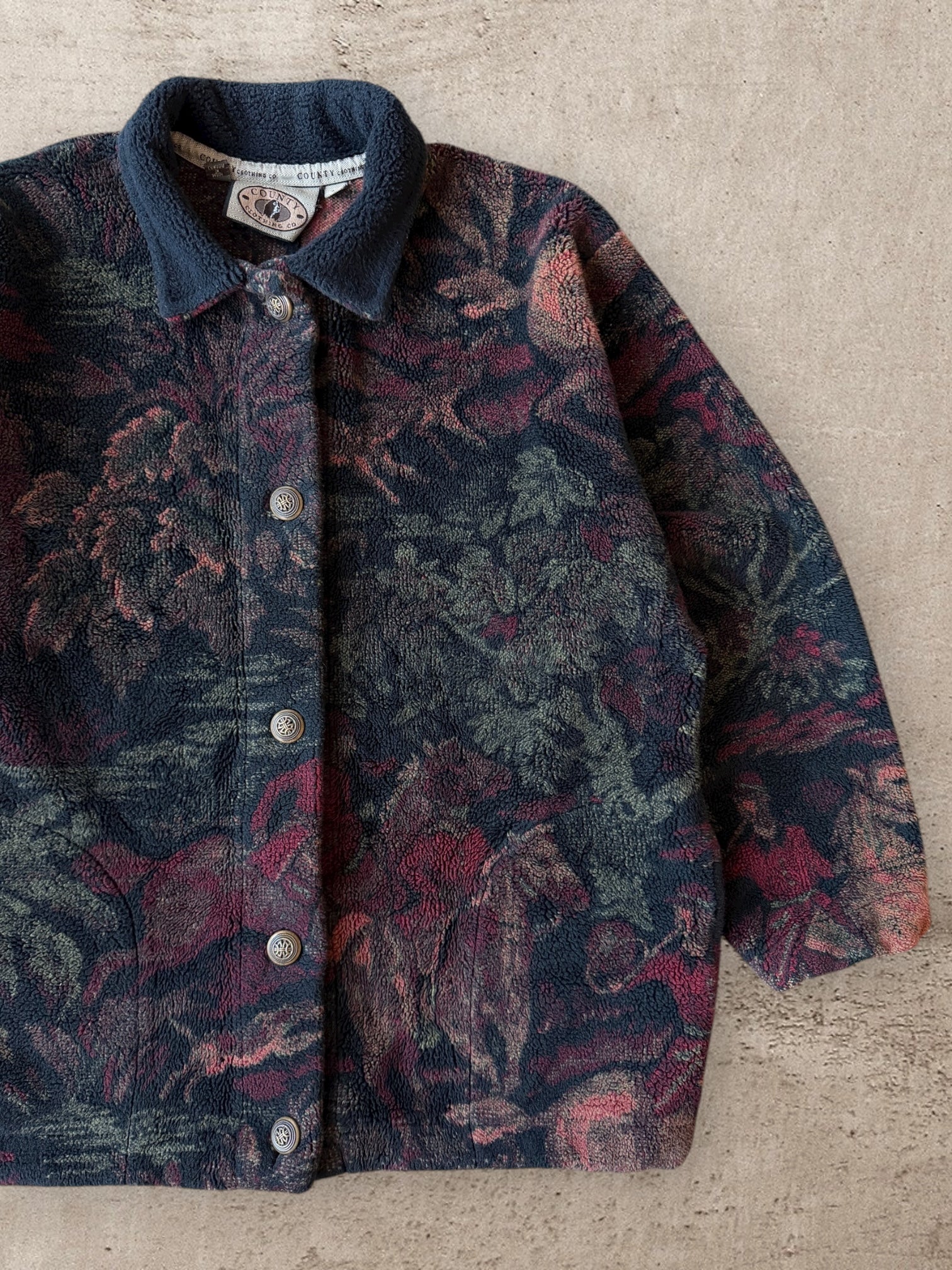 00s County Horse AOP Fleece Button Up - XL