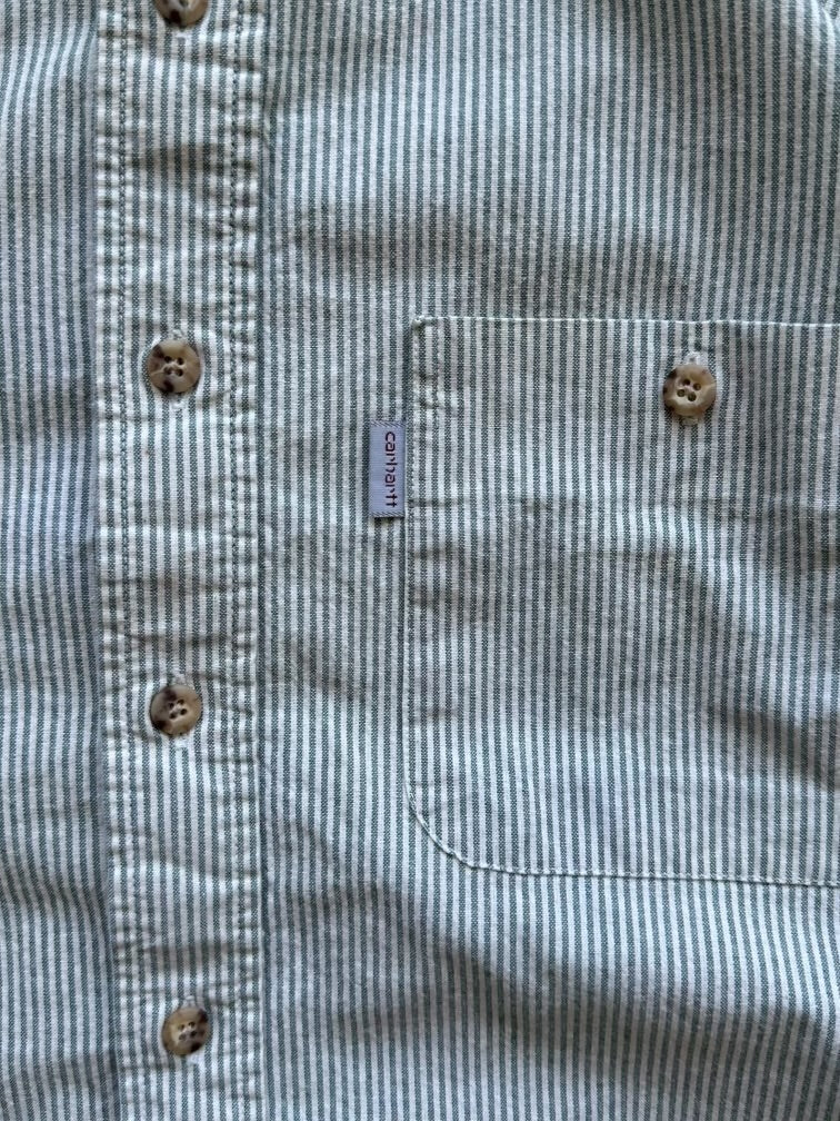 90s Carhartt Striped Button Up Shirt - XL