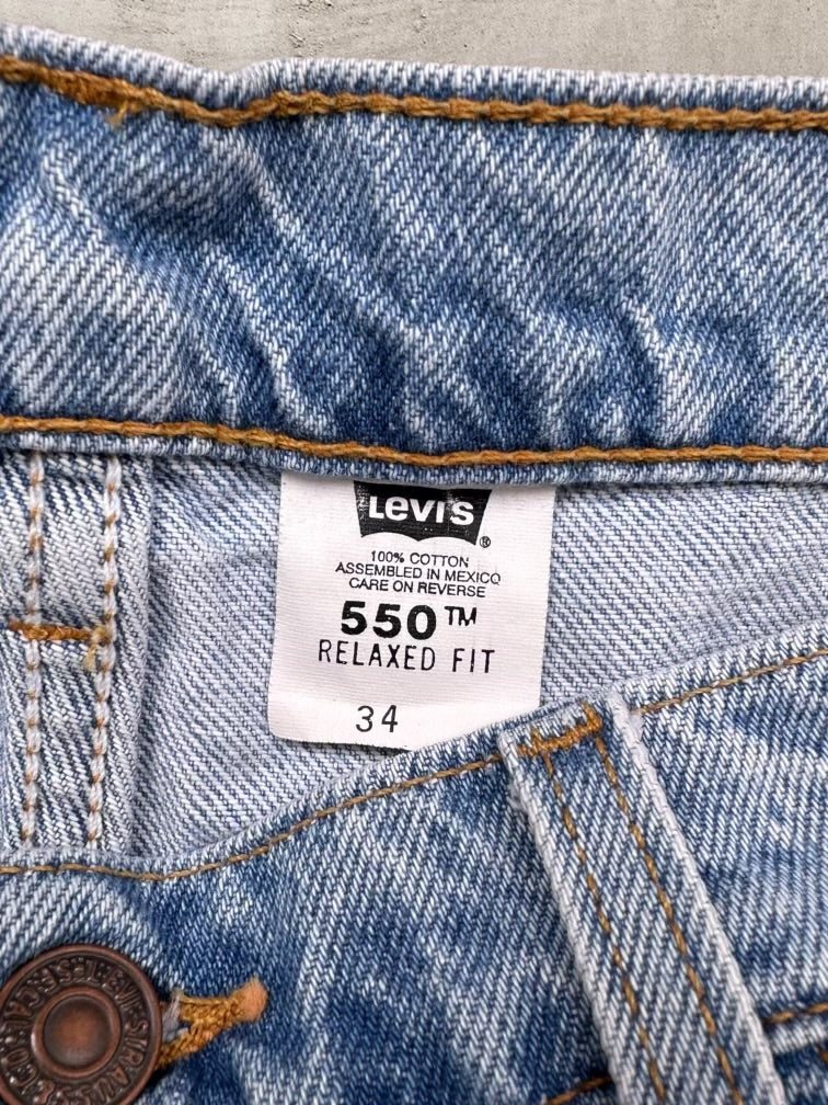 90s Levi’s 550 Orange Tab Denim Shorts - 33