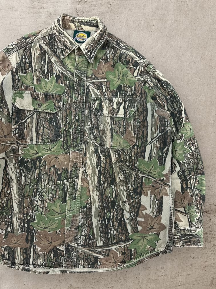 90s Cabelas Real Tree Camouflage Button Up Shirt - XL