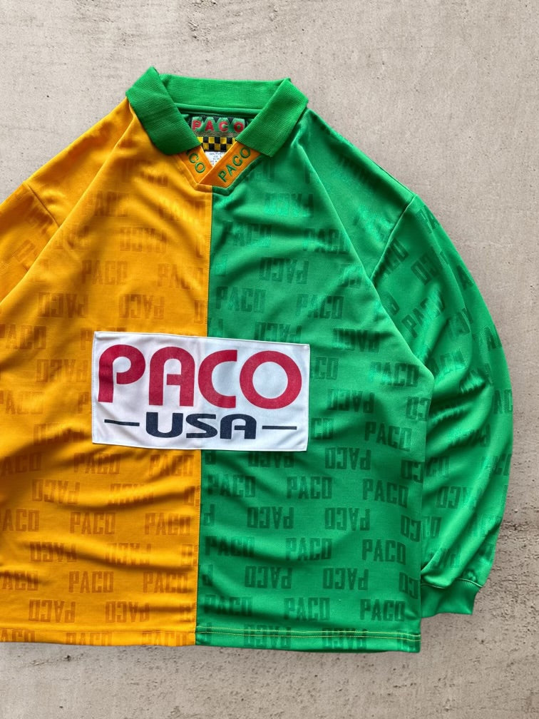 90s Paco USA Color Block Soccer Jersey - XL