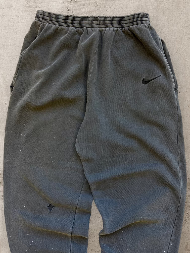 90s Nike Monotone Black Distressed Sweatpants - 30x31