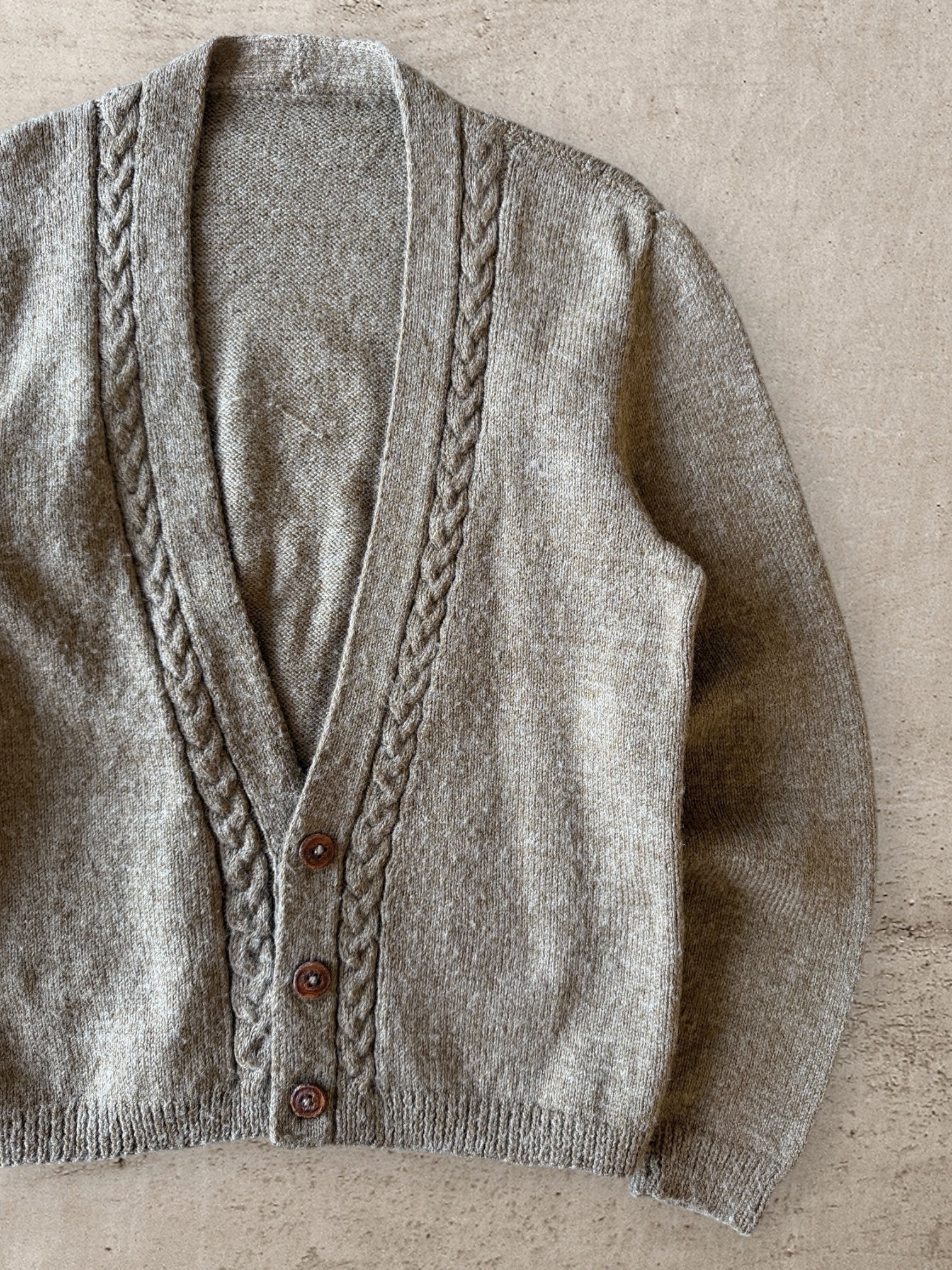 70s Wool Knitted Cardigan - Large