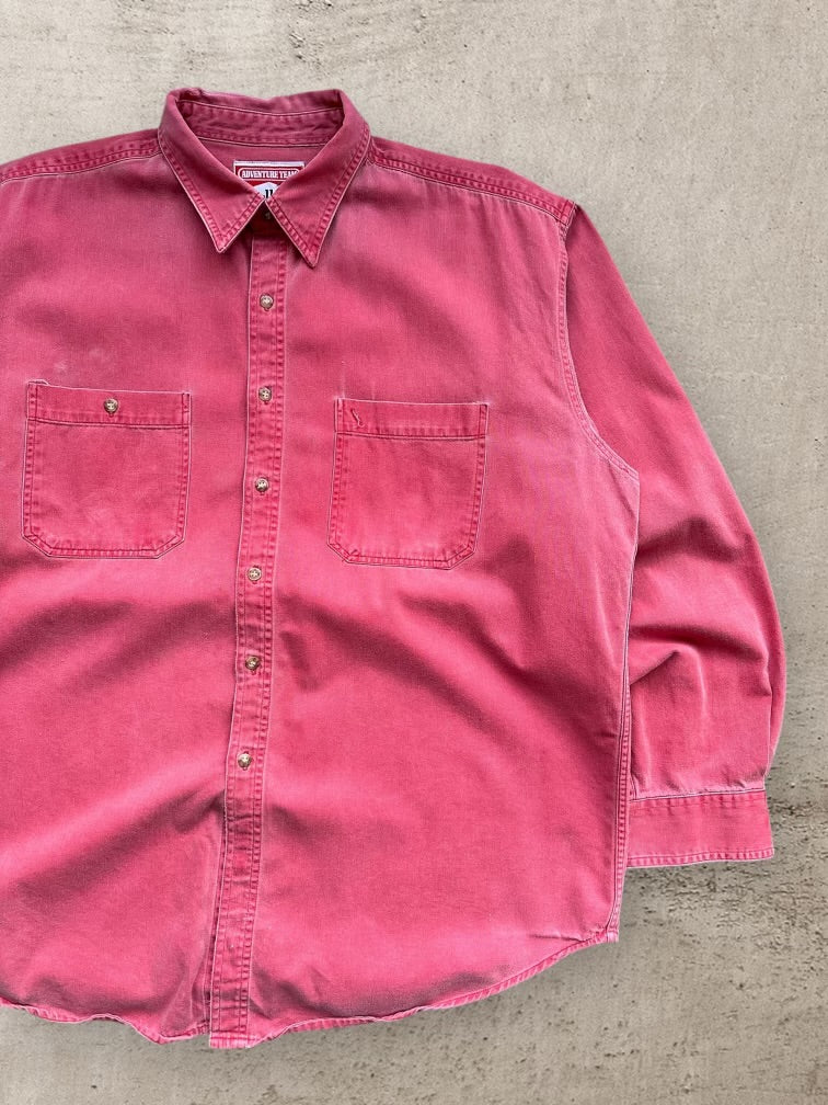 90s Marlboro Faded Button Up Shirt - XL