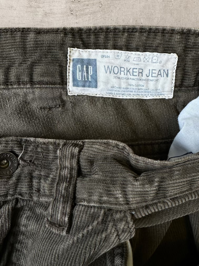 00s Gap Worker Jean Black Corduroy Pants - 35x26