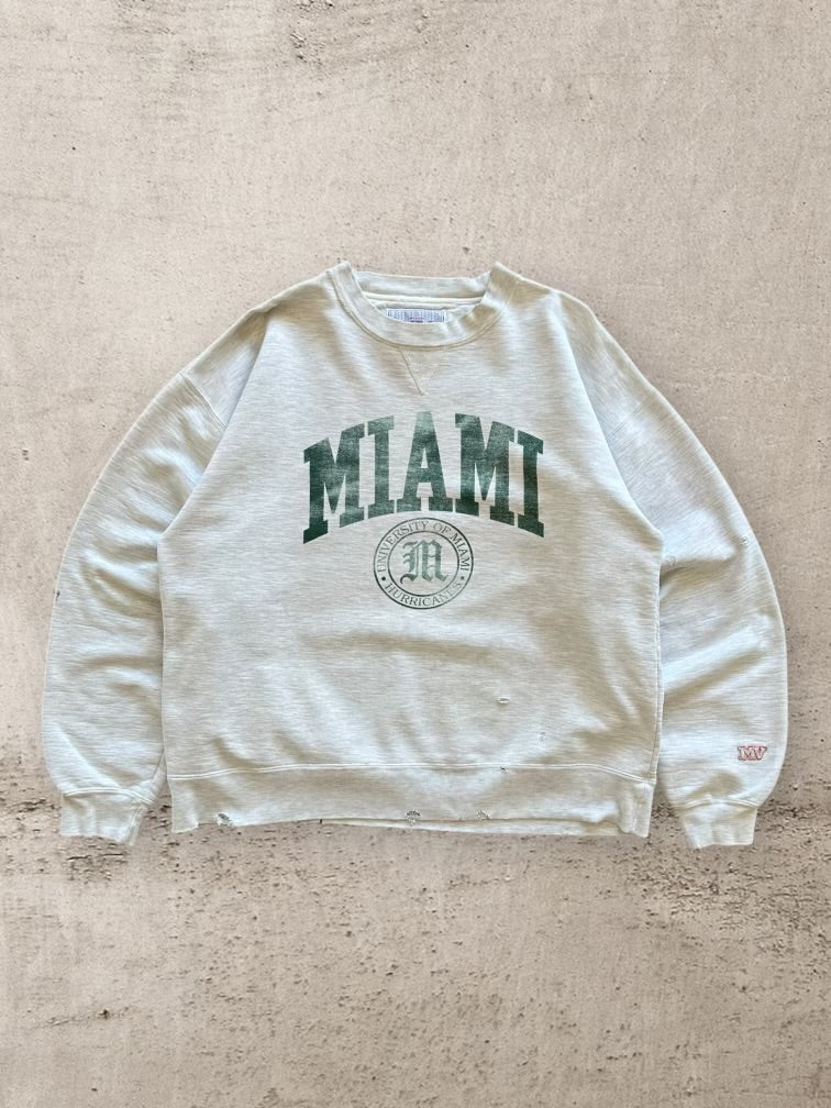 90s University of Miami Graphic Crewneck - Large