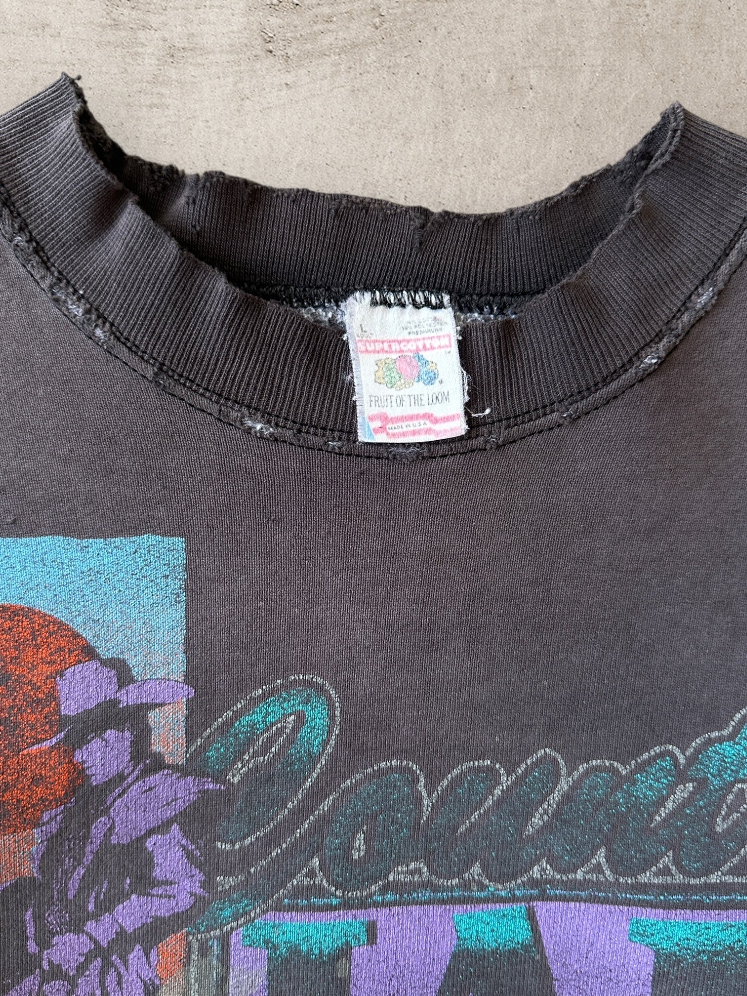 90s Country Jam Faded & Distressed Crewneck - Large