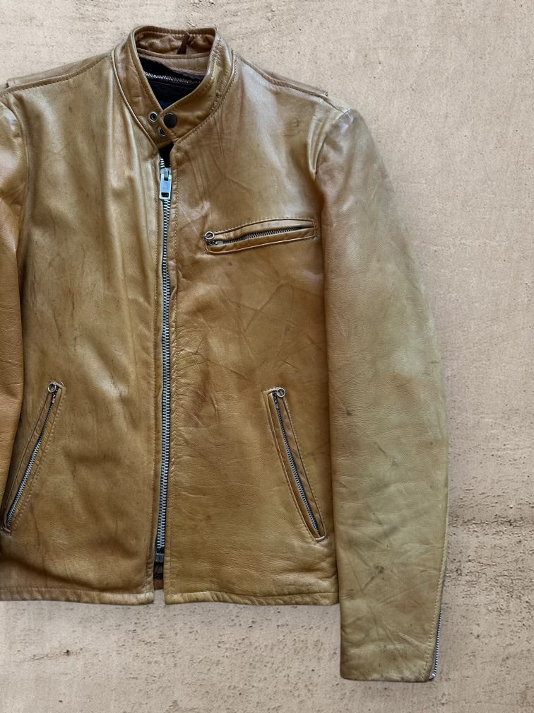 60s Lesco Moto Cafe Racer Leather Jacket - Medium