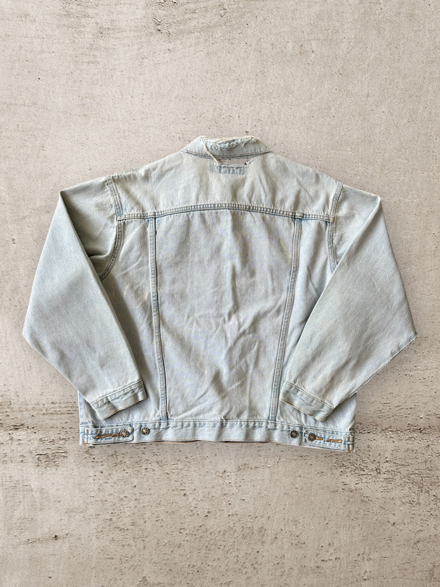 90s Today’s News Distressed Denim Jacket - XL