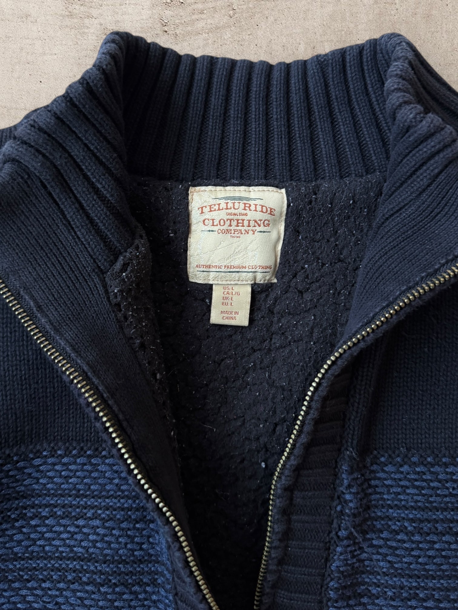 00s Telluride Sherpa Lined Zip Up Knit Sweater - Large
