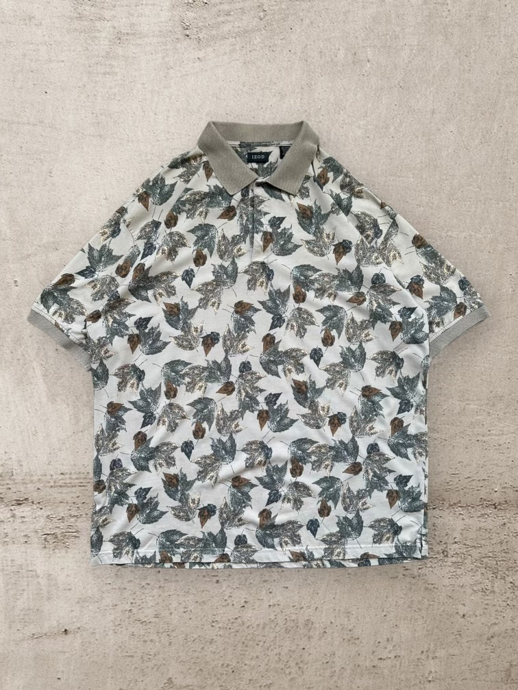 00s Izod Camouflage Leaf Polo - XL