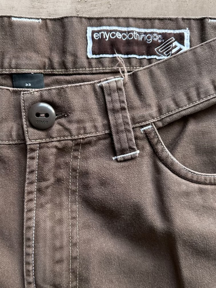 00s Enyce Brown Cargo Shorts - 32