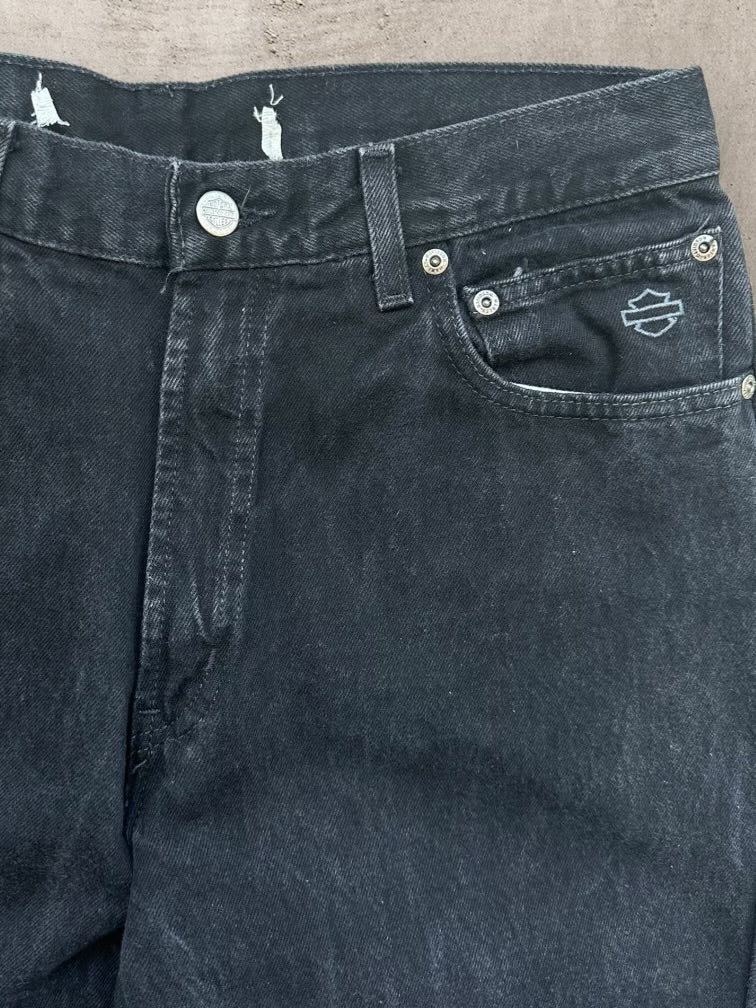 90s Harley Davidson Black Denim Jeans - 33x33