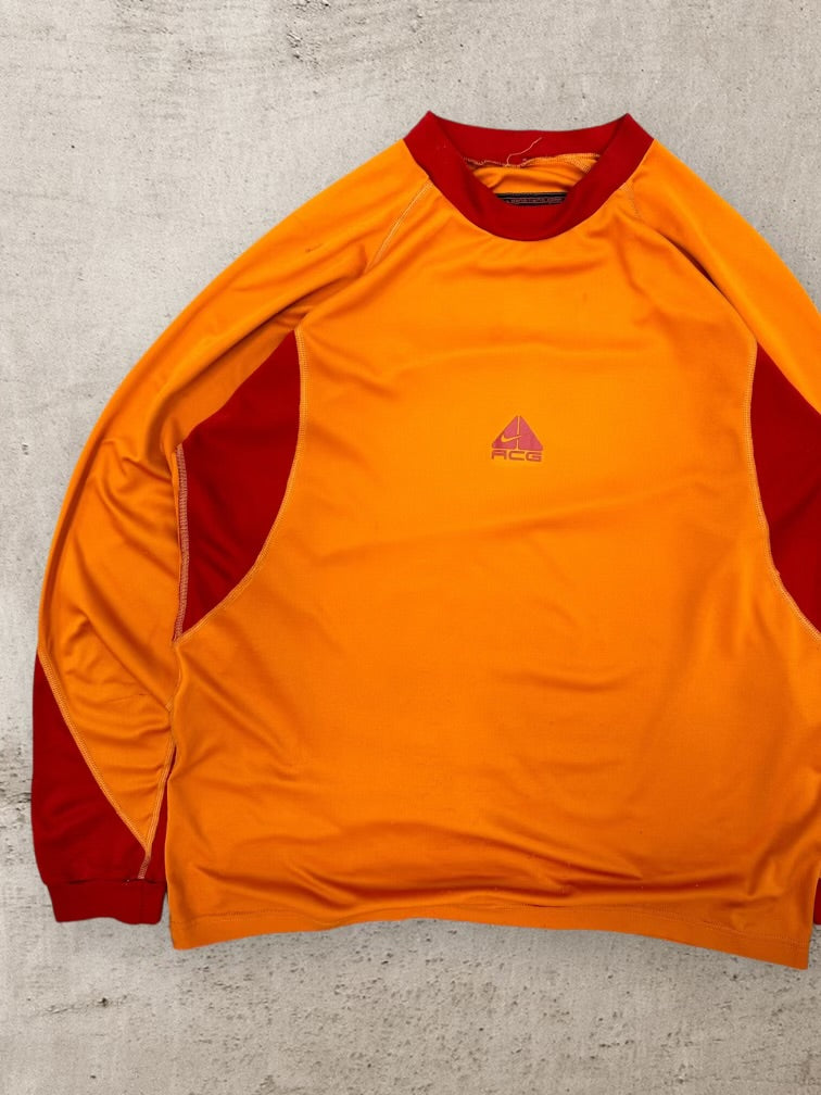 00s ACG Orange & Maroon Long Sleeve Jersey - Large