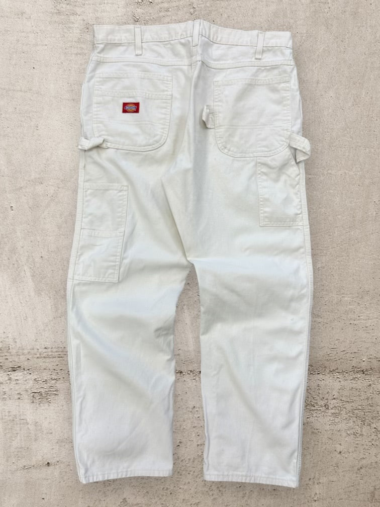 00s Dickies White Carpenter Pants - 36x28