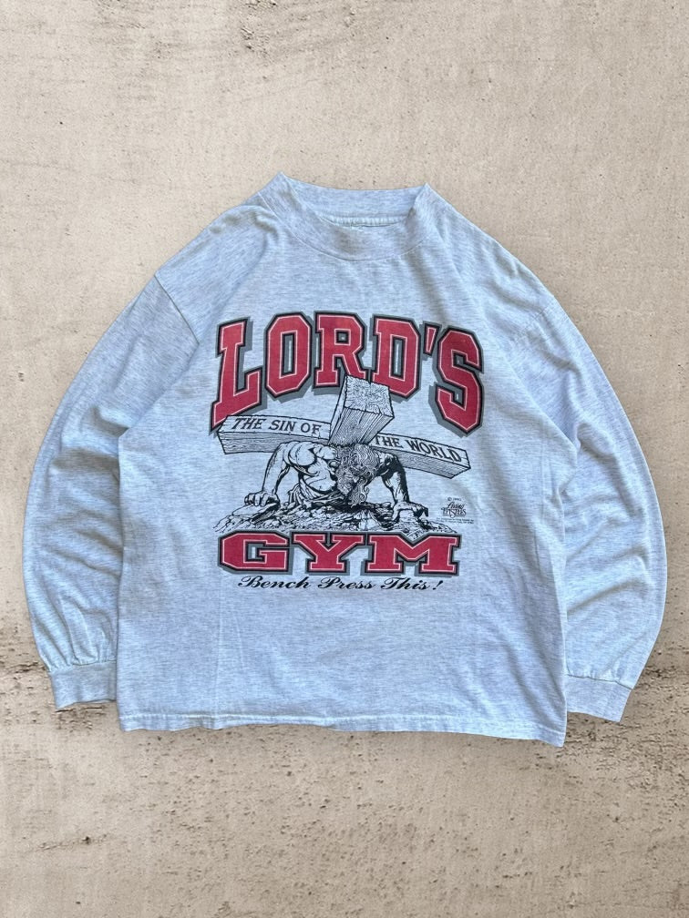 90s Lords Gym Graphic Long Sleeve T-Shirt - Large