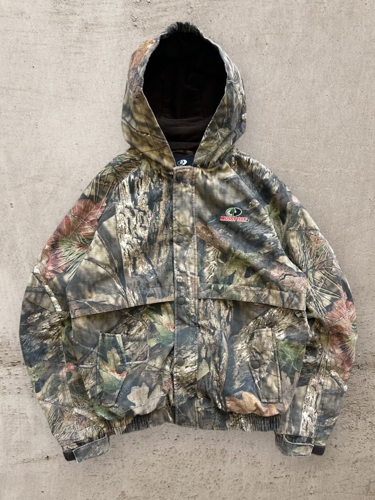 00s Mossy Oak Real Tree Camouflage Hooded Jacket - Small