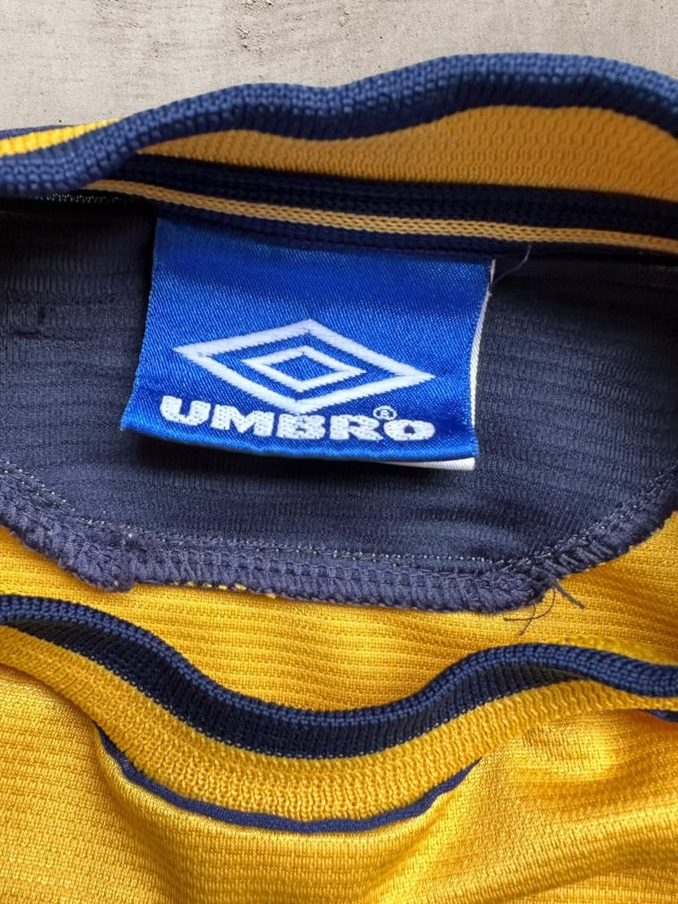 99-00s Umbro England Goal Keeper Football Color Block Jersey - Large