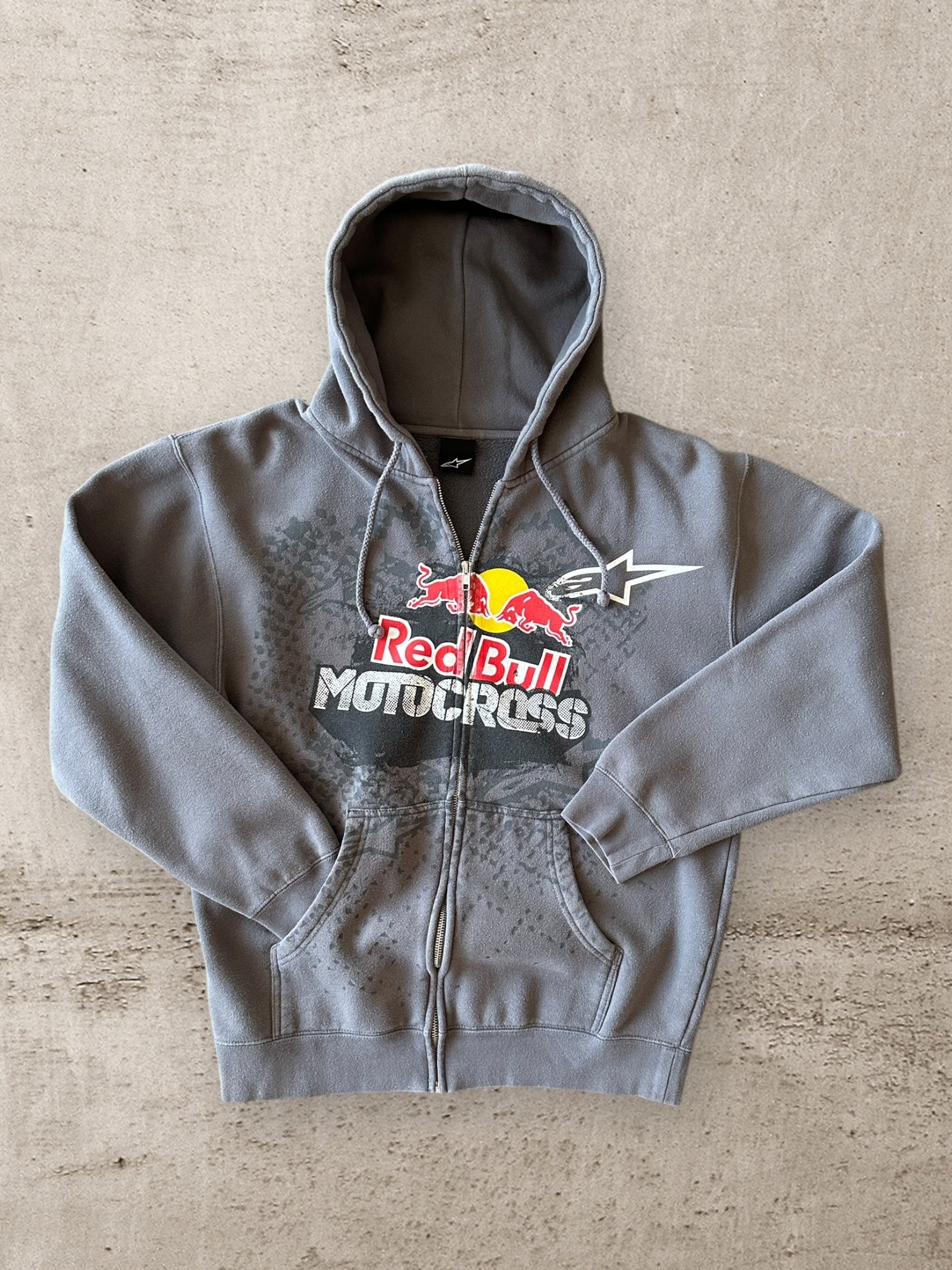 00s Redbull Motocross Zip Up Hoodie - Large