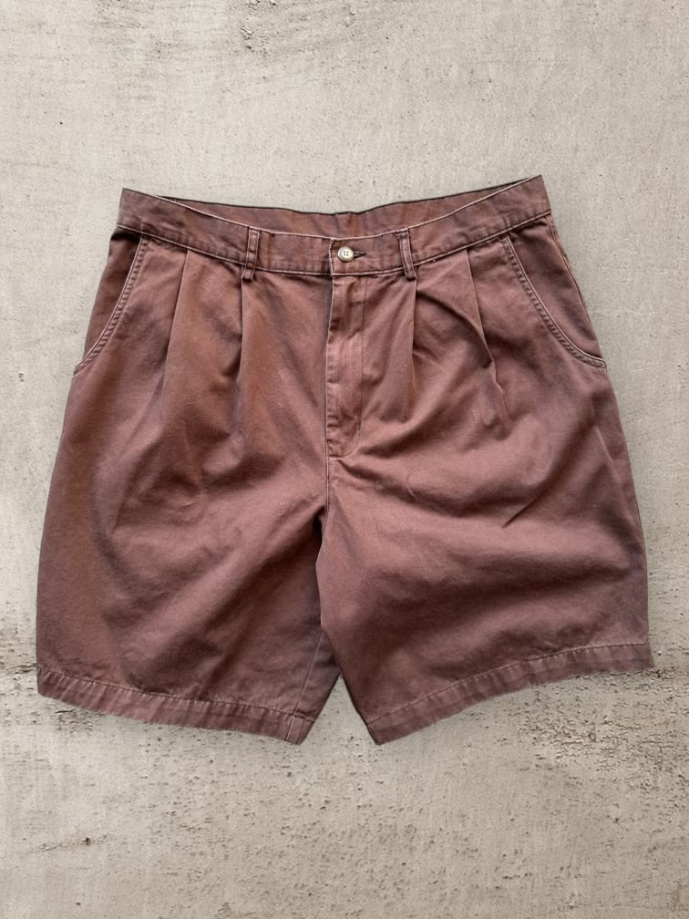 90s Woods & Gray Pleated Shorts - 34