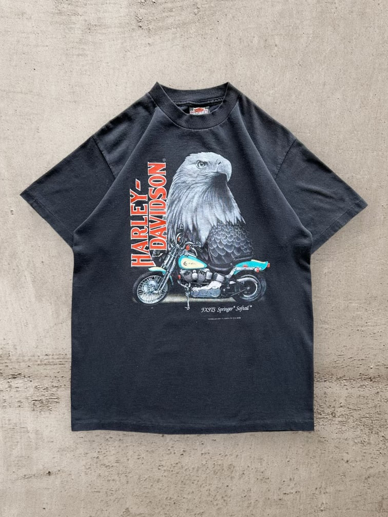 90s Harley Davidson 3D Emblem Graphic T-Shirt - Small