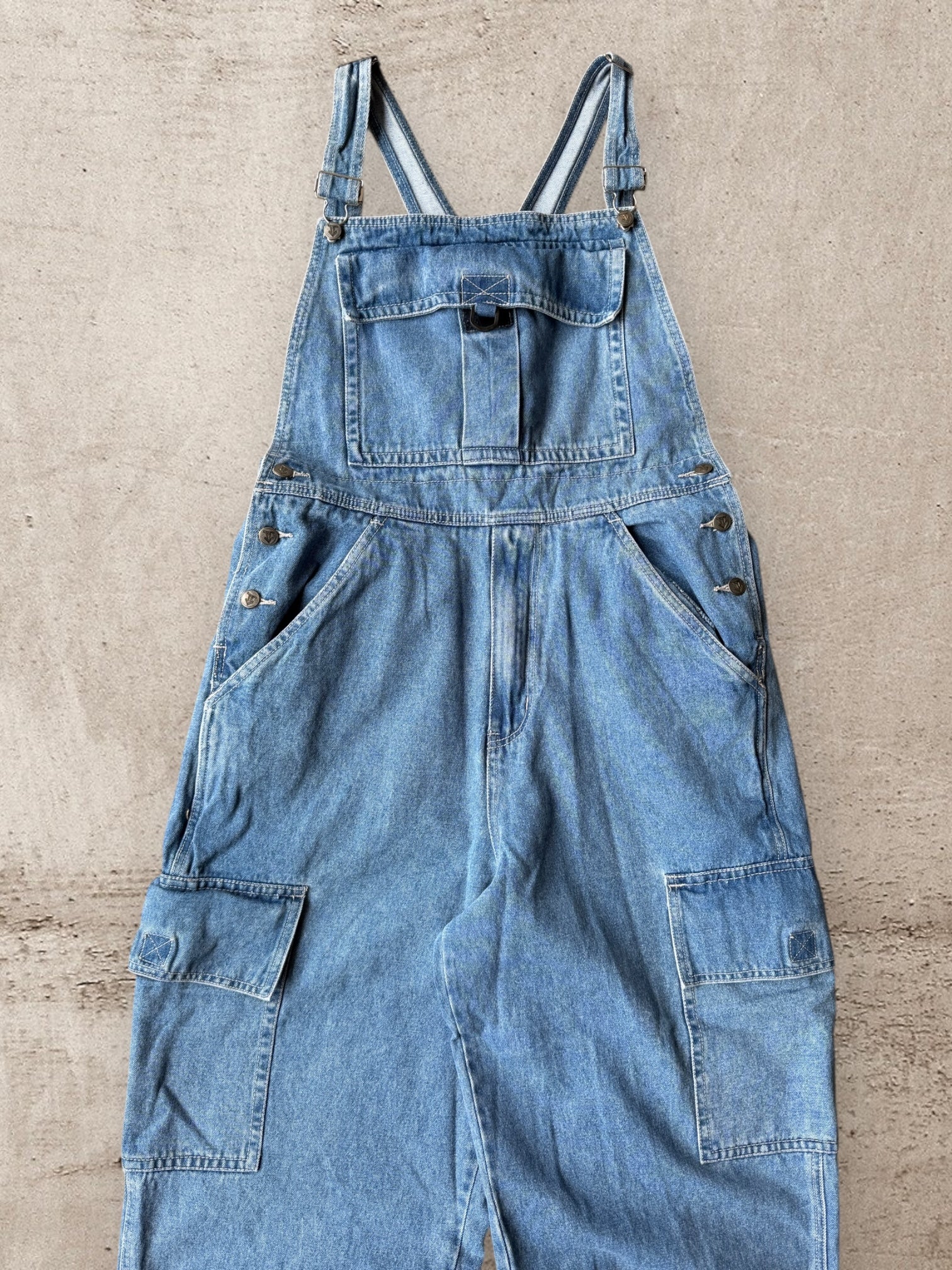 00s Denim Cargo Overalls -