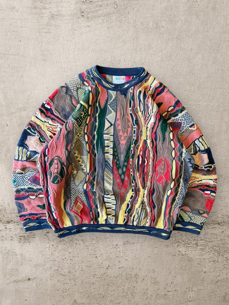 90年代 Coogi Australia マルチカラー パターン ニット セーター - XL