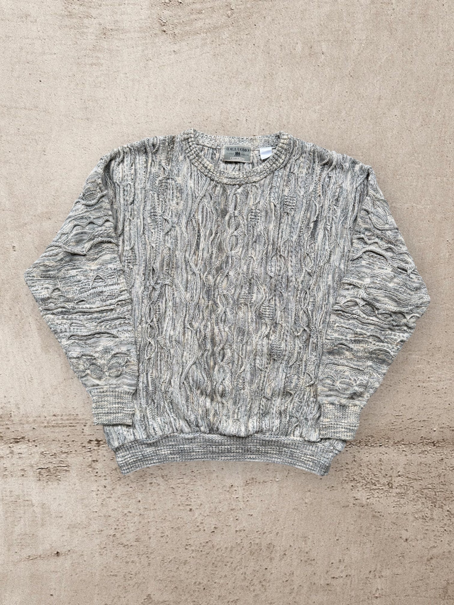 90s Idea Uomo Italian Cable Knit Sweater - XL
