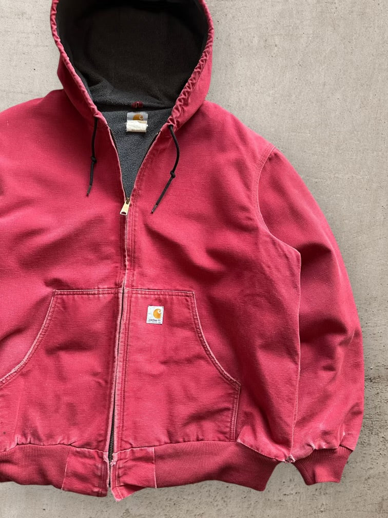 90s Carhartt Fleece Lined Hooded Jacket - XL