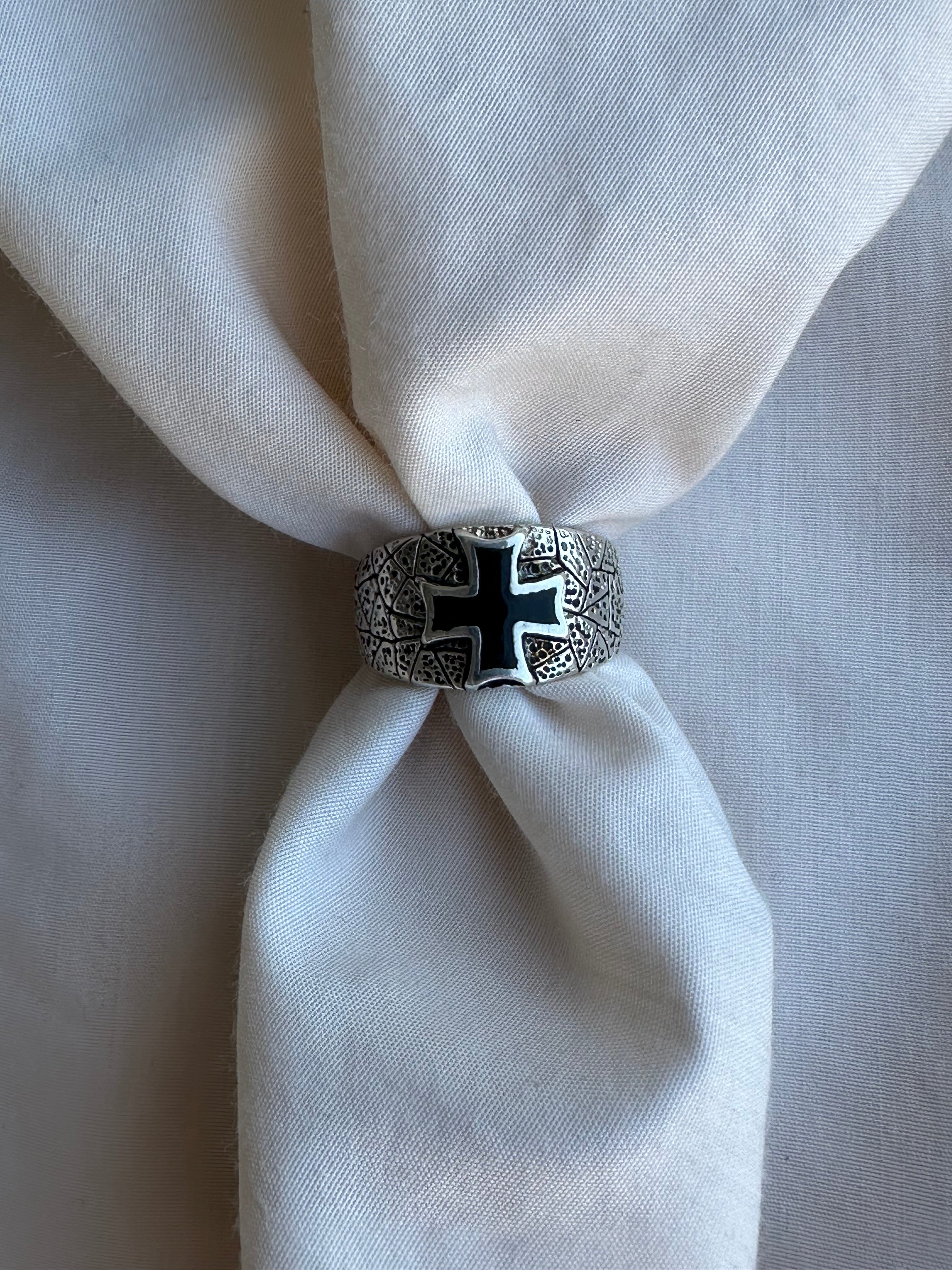 80s/90s Iron Cross Biker Ring Size 11.75