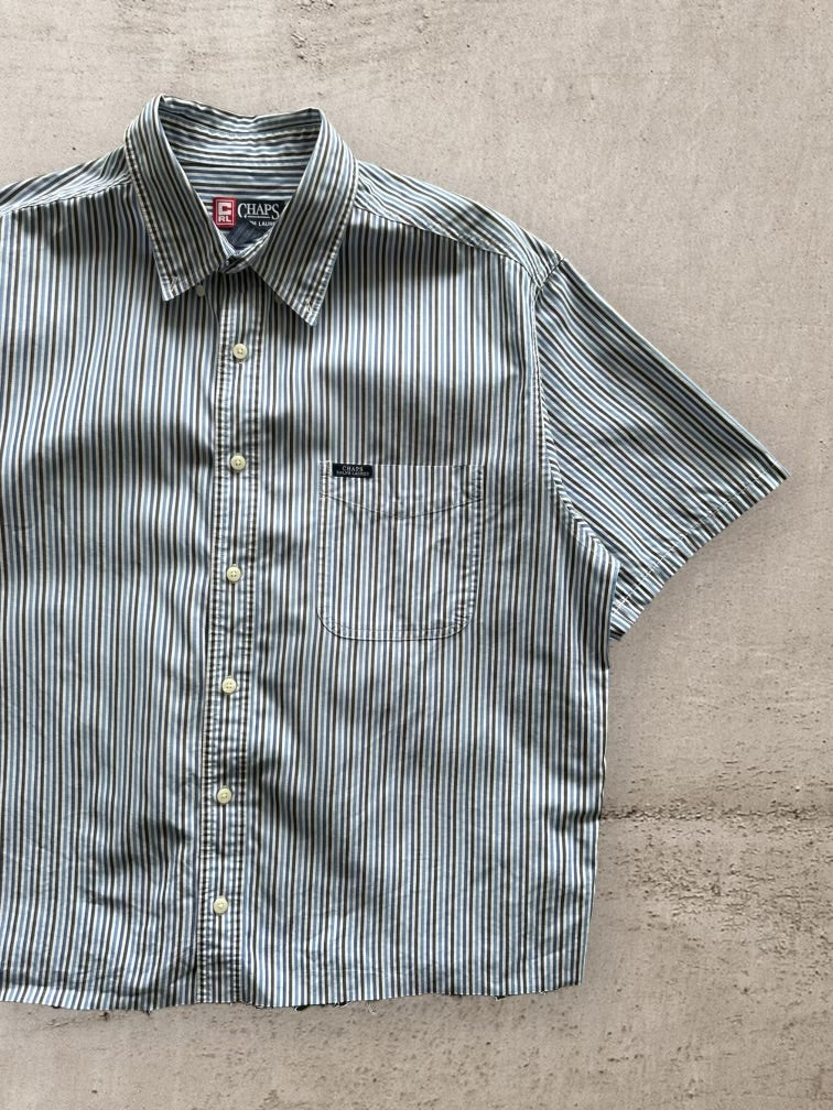 00s Chaps Ralph Lauren Stripe Cropped Button Up Shirt - XL