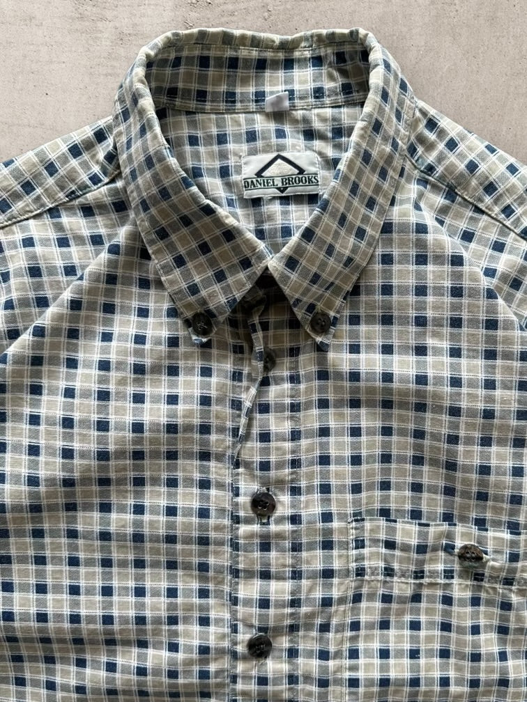 90s Daniel Brooke Cropped Plaid Button Up Shirt - XXL