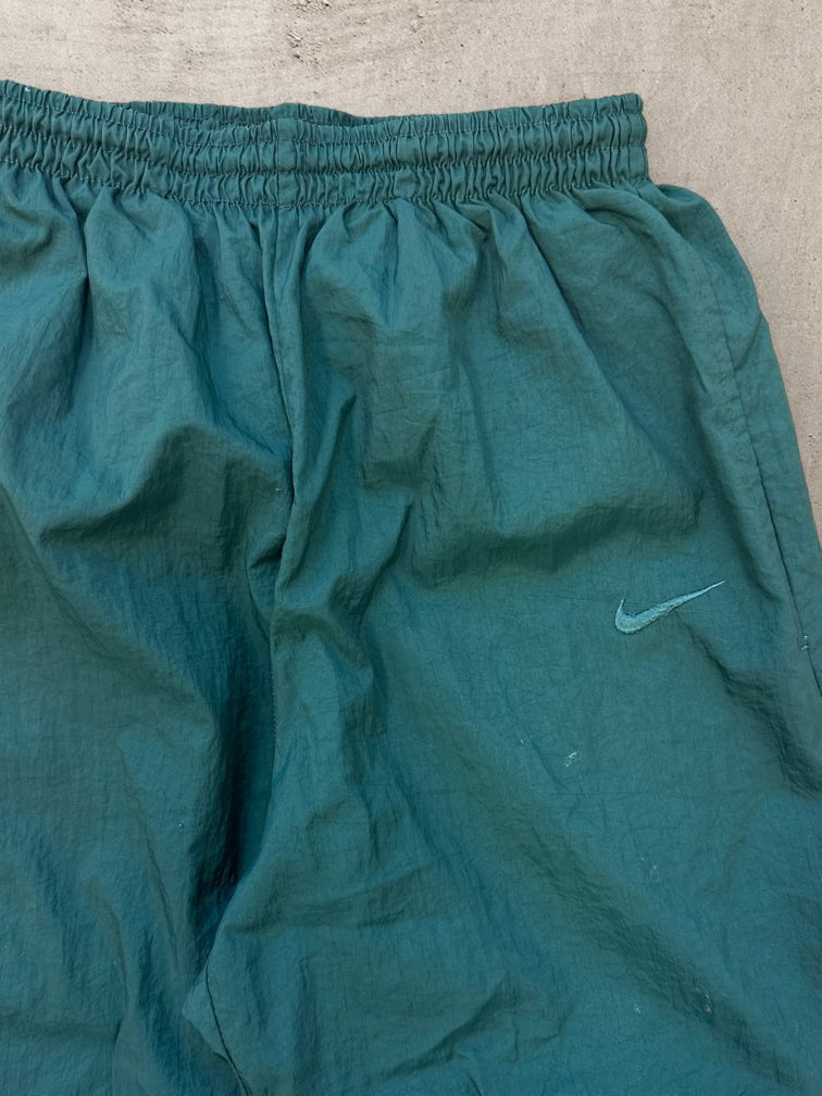 90s Nike Forest Green Monotone Nylon Pants - Small