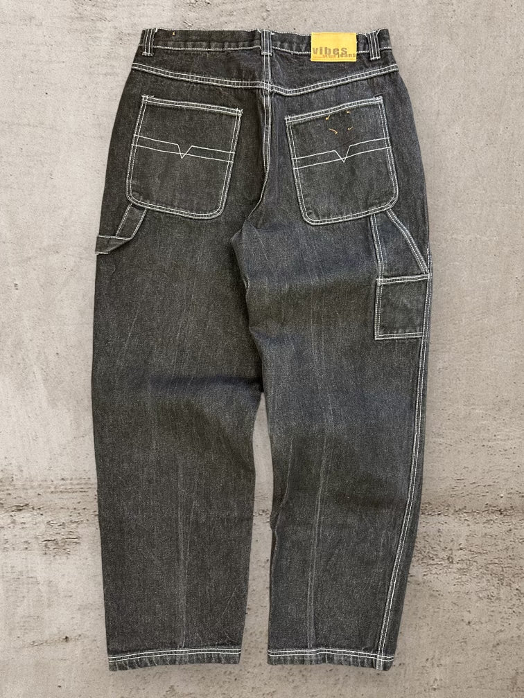 00s Vibes Black Denim Carpenter Jeans - 36x32