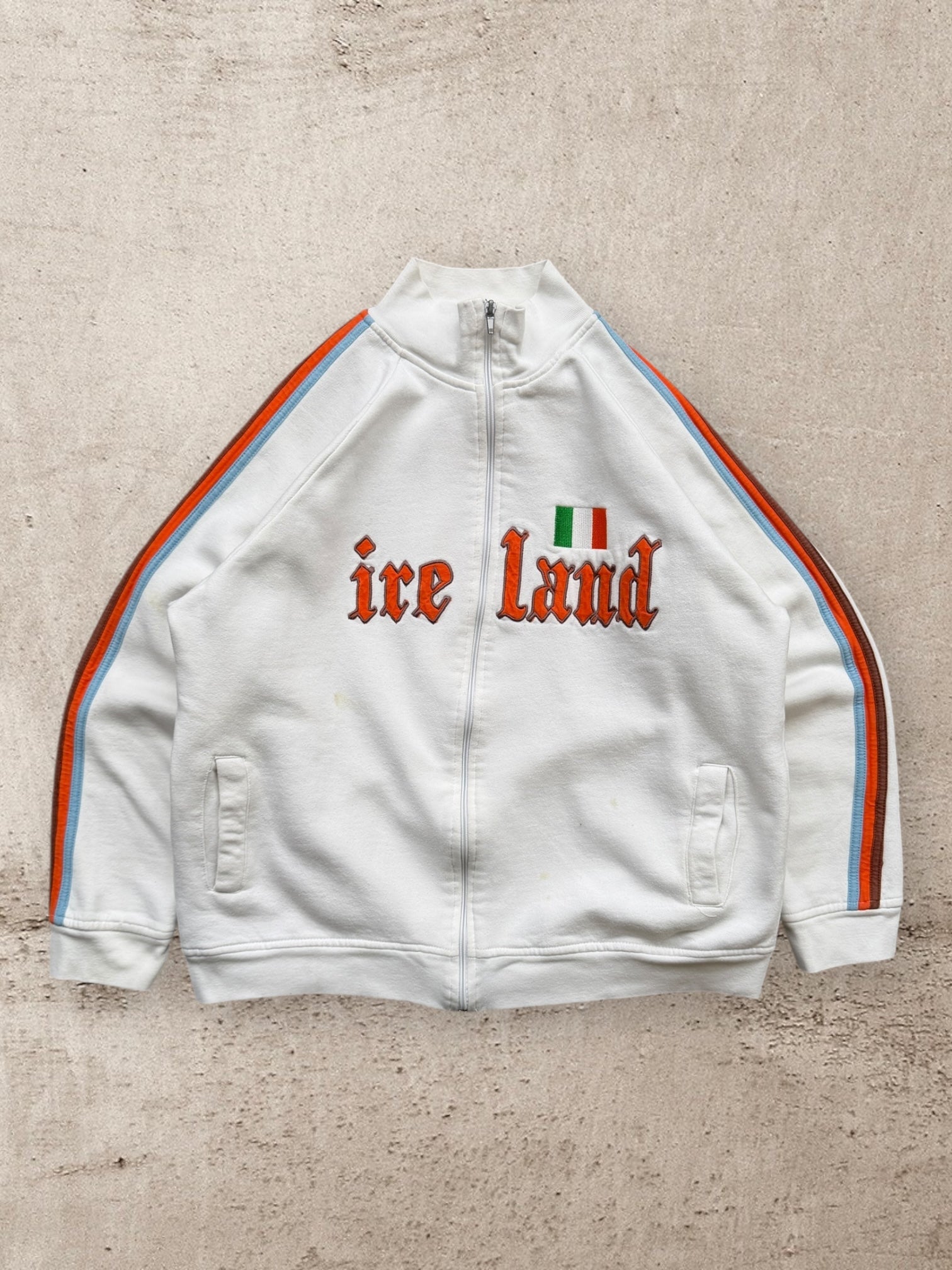 00s Ireland Striped Full Zip Sweatshirt - XL