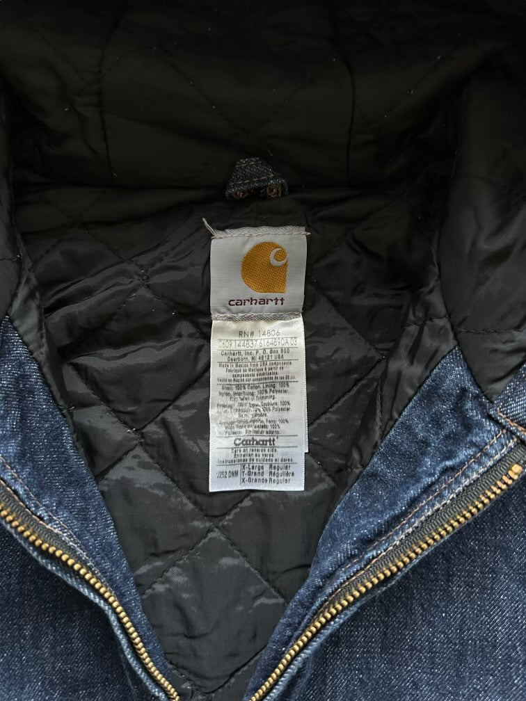 00s Carhartt Denim Hooded Jacket - XL