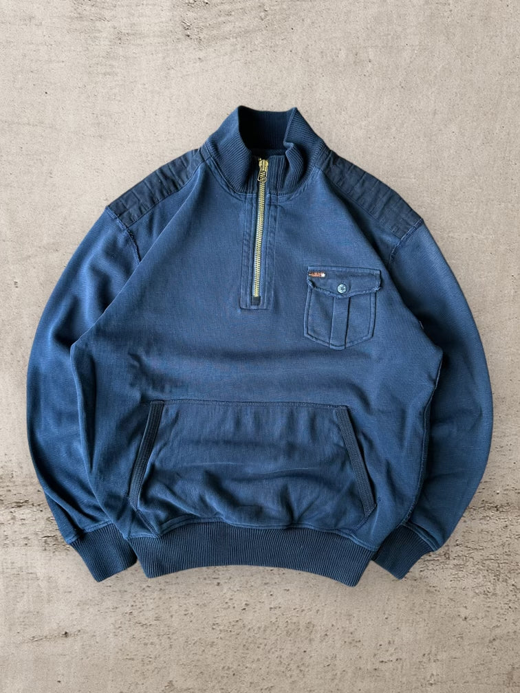 00s Ralph Lauren 1/4 Zip Navy Blue Sweatshirt - XL