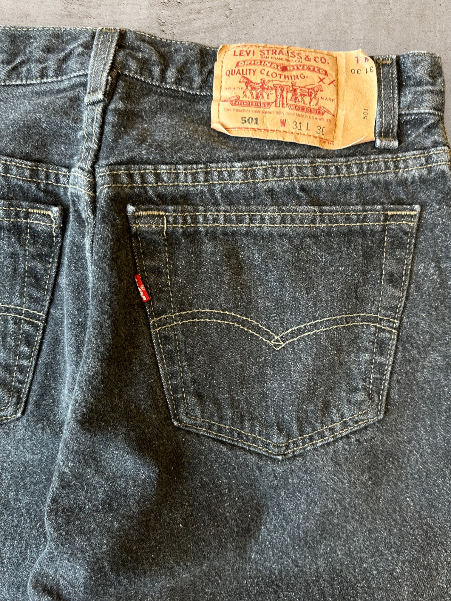 90年代 Levi's 501 ボタンフライ ブラック デニム ジーンズ - 30x30