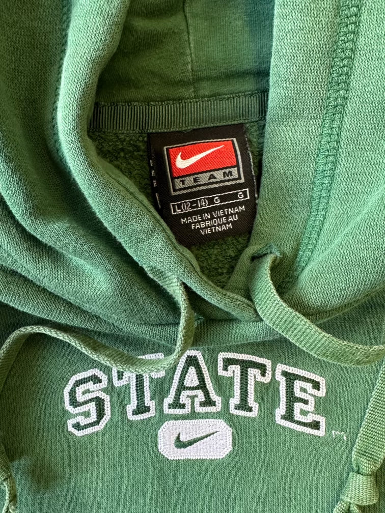 00s Nike Forest Green State Hoodie - Youth Large