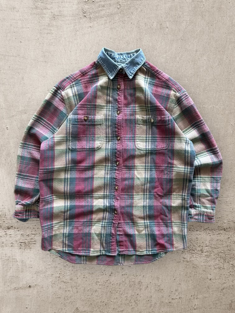 00s Country Seat Denim Collared Flannel - Large