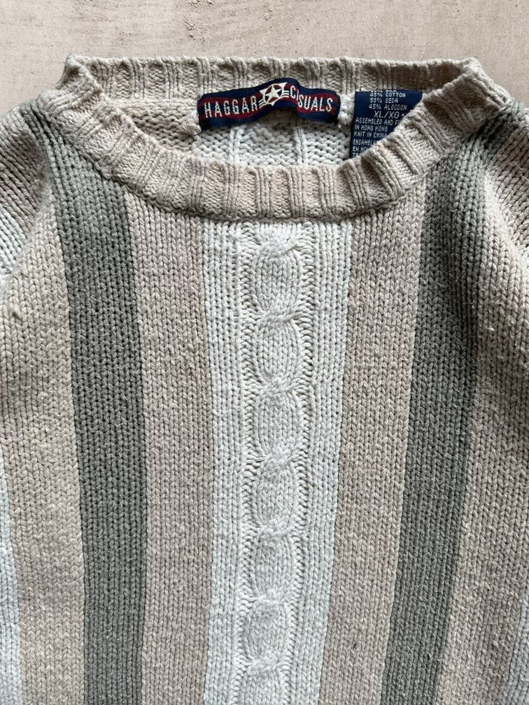 00s Haggar Multicolor Striped Knit Sweater - Medium