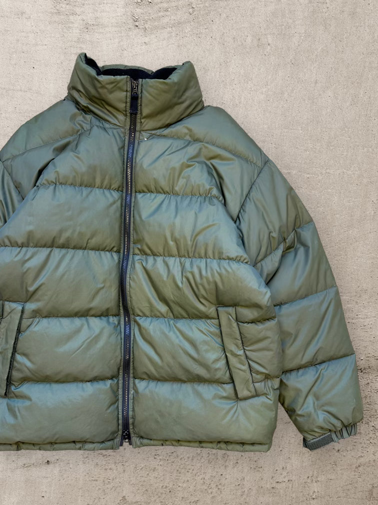 00s Gap Forest Green Zip Up Puffer Jacket - Large
