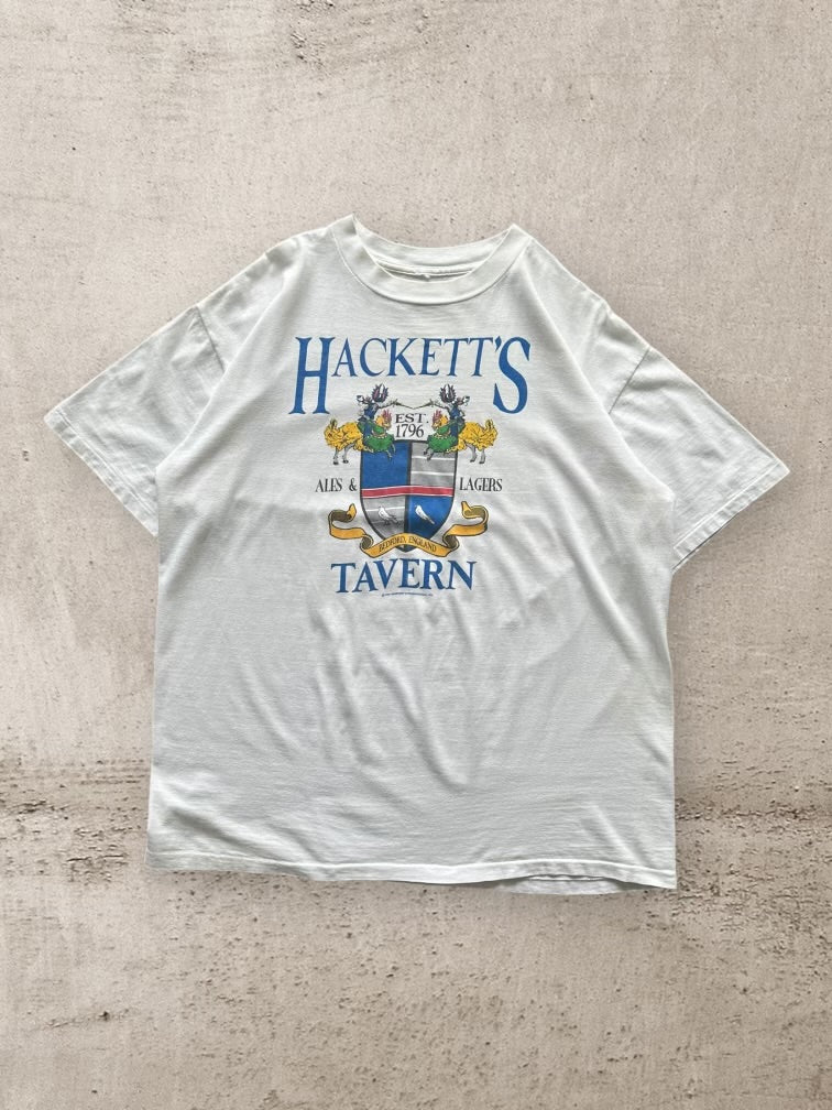 90s Hacketts Tavern Graphic T-Shirt - XL