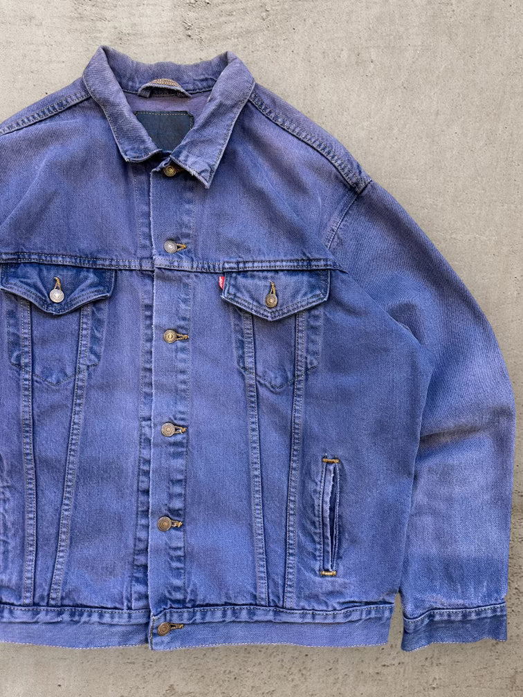 90年代 Levi's 染めパープルデニムジャケット - XL